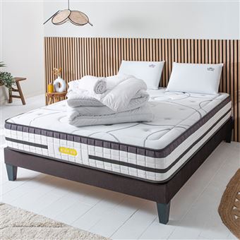 Ensemble Sommier + Matelas 160 X 200 Cm Ressorts Ensachés Mémoire