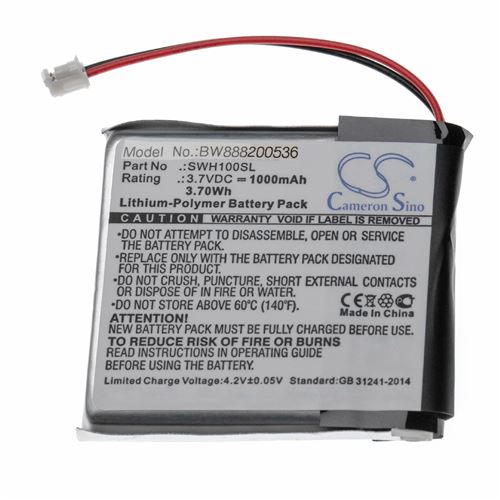 vhbw Batterie remplacement pour Sony SP 624038 pour casque audio, écouteurs sans fil (1000mAh, 3,7V, Li-polymère)