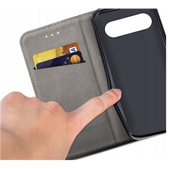 Housse Portefeuille Avec écouteurs Pour Google Pixel 3 XL - Cuir Artificiel Brun - Neuf