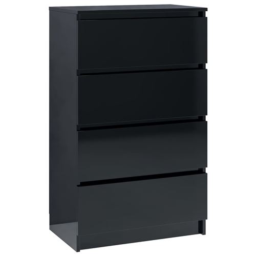 vidaXL Buffet Noir brillant 60x35x98,5 cm Aggloméré