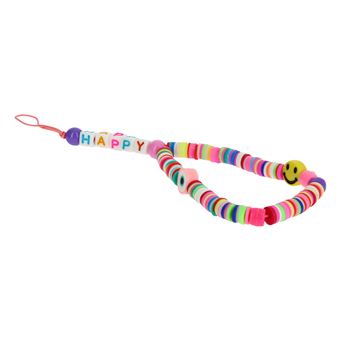 Bijou Téléphone Bracelet à Perles Heishi, Smiley, lettres Happy Collection Smile Avizar Rose - 1