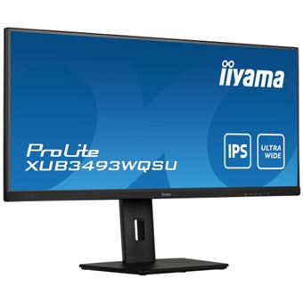 iiyama ProLite XUB3493WQSU-B5 - Écran LED - 34" - 3440 x 1440 UWQHD @ 75 Hz - ADS-IPS - 400 cd/m² - 1000:1 - 4 ms - 2xHDMI, DisplayPort - haut-parleurs - noir mat
