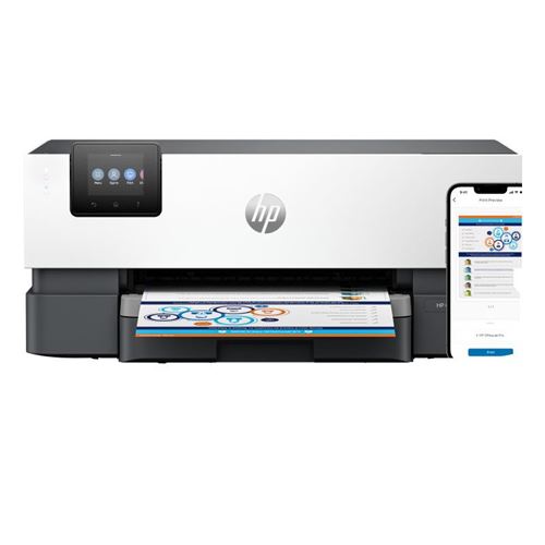 Imprimante multifonction Tout-en-un HP Officejet Pro 9110b Blanc et gris Eligible à instant ink