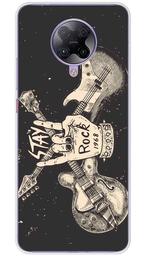 Coque en silicone imprimée compatible Xiaomi Poco F2 Pro Stay rock