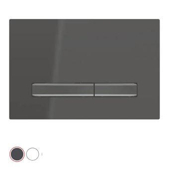 Plaque de commande WC GEBERIT Sigma50 double touche, couleur métallique chrome noir: noir chromé, noir - 1