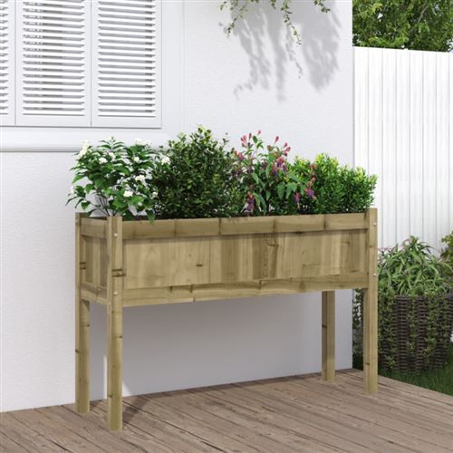 VIDAXL - Jardinière avec pieds - Bois de pin - 110x31x70 cm - Image 3