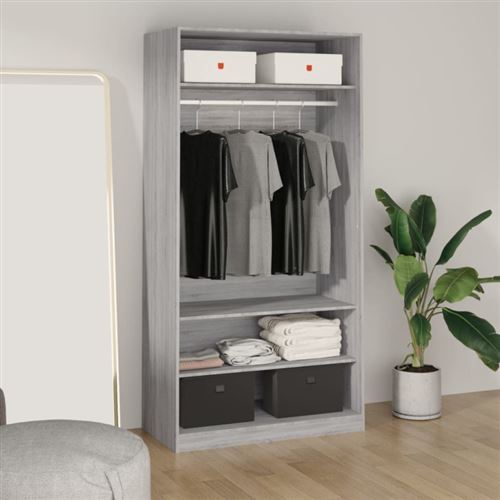 vidaXL Garde-robe sonoma gris 100x50x200 cm bois d'ingénierie