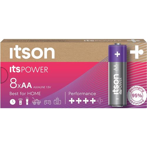 ITSON Pack de 8 Piles Alcalines LR6/AA 1,5V ItsPOWER
