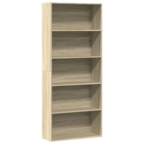 Bibliothèque chêne sonoma 80x30x189 cm bois d ingénierie