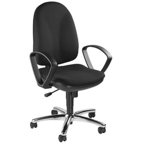 Chaise de bureau pivotante Topstar&reg; Syncro-Steel II, dossier rembourr&eacute;, bleu