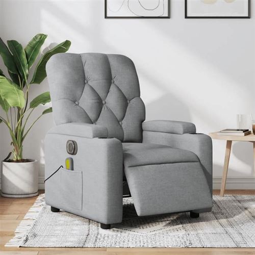 Non Communiqué Gris Vidaxl Fauteuil De Massage, Relaxation Électrique Réglable Tissu Clair