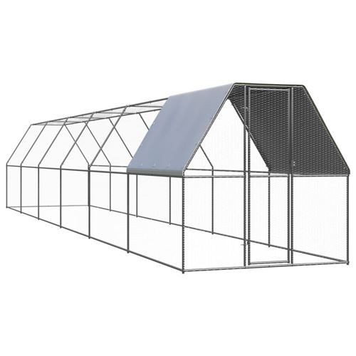 Comparer les prix de vidaXL Poulailler d'extérieur 2x12x2 m Acier galvanisé