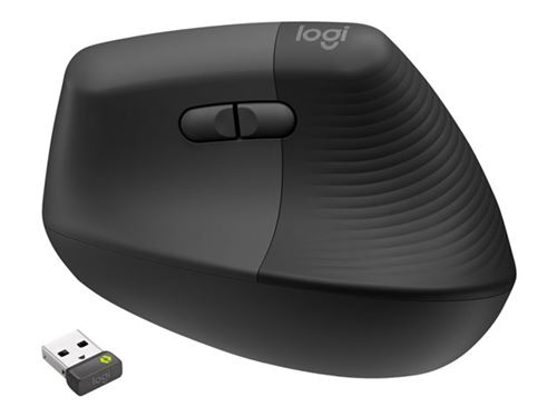 Logitech Lift For Business - Souris Verticale - Ergonomique - 6 Boutons - Sans Fil - Bluetooth, 2.4 Ghz - Récepteur Usb Logitech Logi Bolt - Graphite