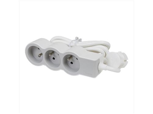 Non Communiqué Blanc Multiprise Filaire Compact, 3 Prises