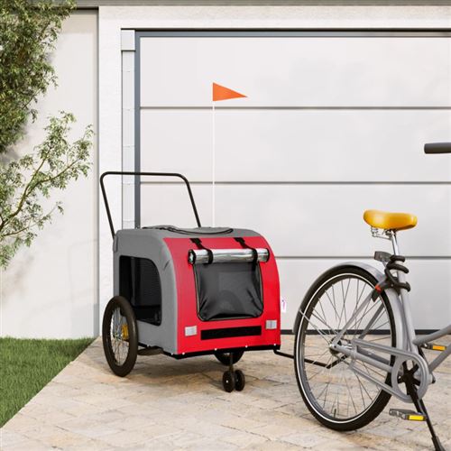 Meilleurs prix pour vidaXL Remorque pour animaux - Rouge et Gris