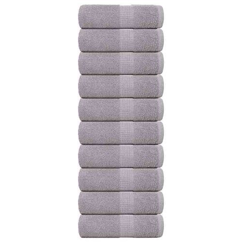 vidaXL Serviettes de toilette FROGN 10 pièces Gris 30x30 cm 360 g/m²