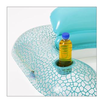 Bouée Piscine Adulte En Forme De U - Chaise Flottante Gonflable Avec Porte- gobelet, PVC Résistant Accessoire Piscine été