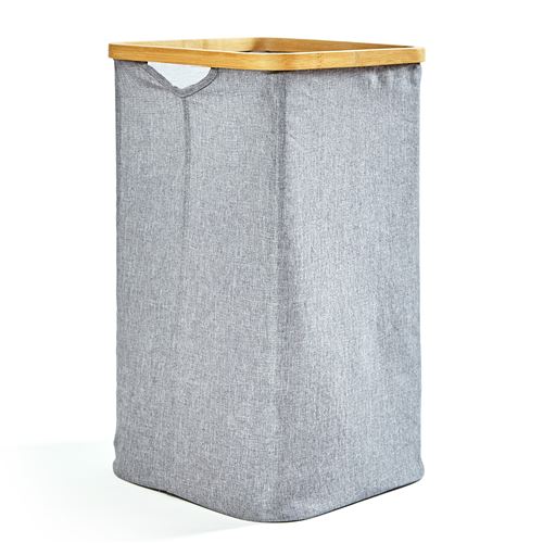 Panier &agrave; linge - blumfeldt bambuswald - pliant - 50l - gris Blumfeldt