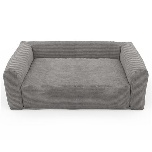 Meilleurs prix pour Panier pour chien LEONARD en tissu velours côtelé gris taille M