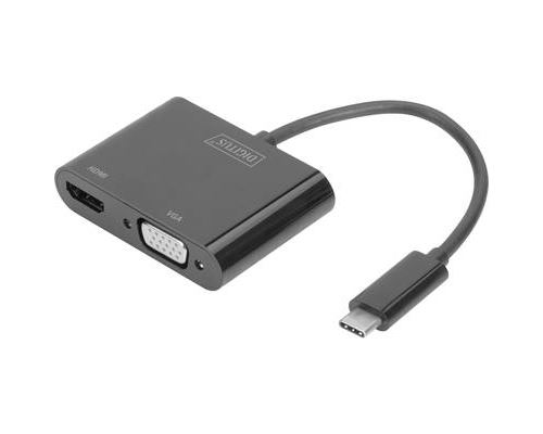 Digitus DA-70858 USB / HDMI / VGA Adaptateur [1x USB-C™ mâle - 1x HDMI femelle, VGA femelle] noir 0.11 m