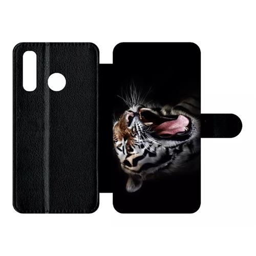 Etui My-Kase pour P30 lite - tete de tigre sauvage - Simili-cuir Noir