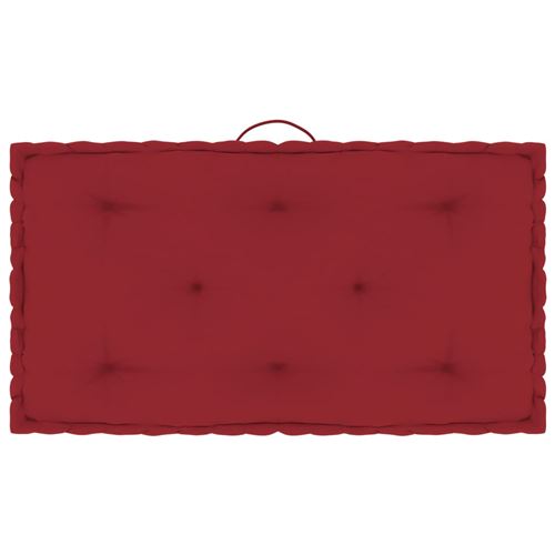 vidaXL Coussins de plancher de palette 7 pcs Rouge bordeaux Coton