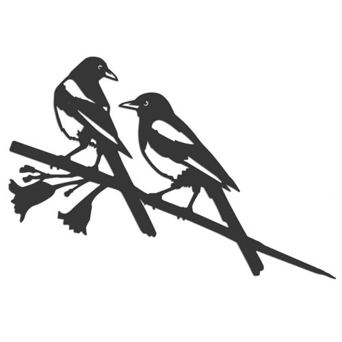 Metalbird - Oiseau sur pique pie eurasienne en acier corten