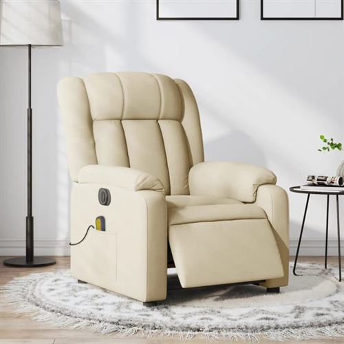 Non Communiqué Beige Vidaxl Fauteuil De Massage, Relaxation Électrique Réglable Tissu Crème