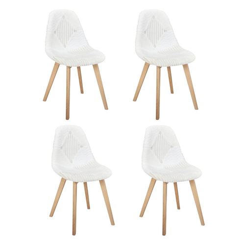 The Home Deco Factory - Chaise scandinave - Patchwork - Blanc - Image 3