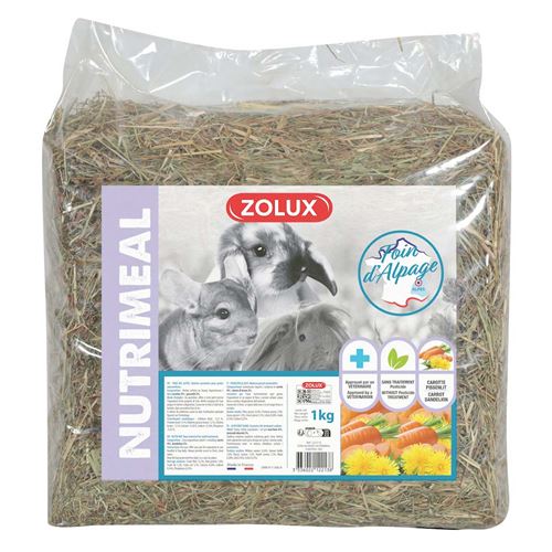 Alimentation rongeur et lapin : foin des alpages carotte pissenlit 1kg