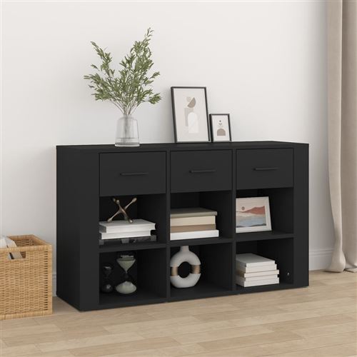 vidaXL Buffet Noir 100x30x59,5 cm Bois d'ingénierie