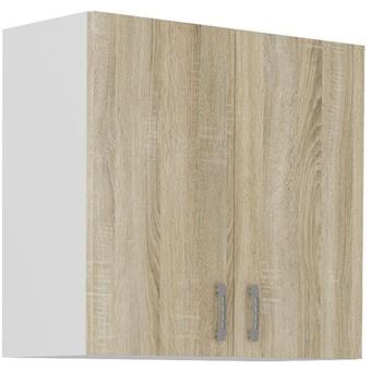 Sara - Meuble haut 2 Portes - Décor chêne Sonoma - L80 x P31 x H71,5 cm - 1