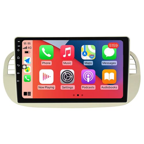 Autoradio Multimédia RoverOne CarPlay Android Auto GPS pour Fiat 500 2007-2016