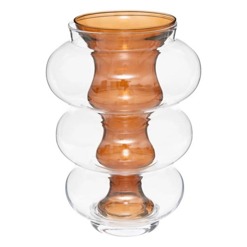 Non Communiqué Atmosphera Créateur D'intérieur - Vase Double En Verre "Matali" 36Cm Ambre