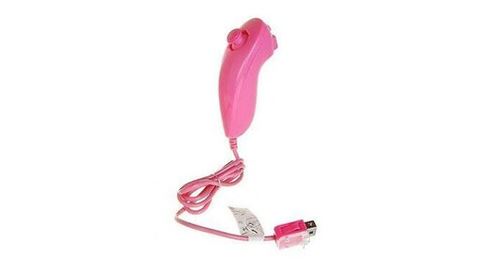 Non Communiqué Rose Nunchuck Nunchuk Manette Contrôleur Pour Nintendo Wii Produit Compatible