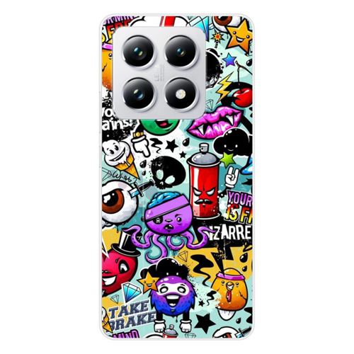 Coque en silicone imprimée compatible Xiaomi 14T Pro Graffiti 2