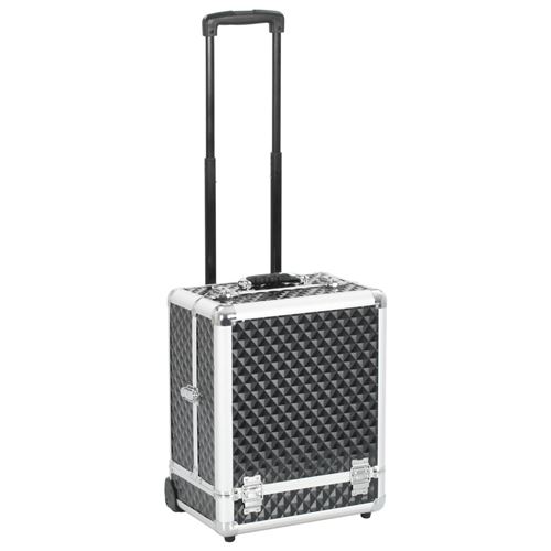 vidaXL Chariot à maquillage 35x29x45 cm Noir Aluminium