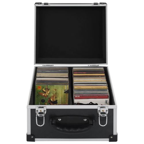 Non Communiqué Noir Vidaxl Cd-Koffer Voor 40 Cd's Aluminium Abs Zwart91859