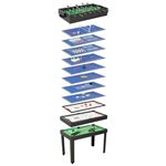 vidaXL Table de jeu multiple 15 en 1 121x61x82 cm Noir