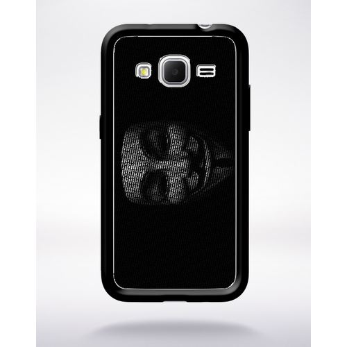 Coque Anonymous Compatible Samsung Core Prime Bord Noir Silicone