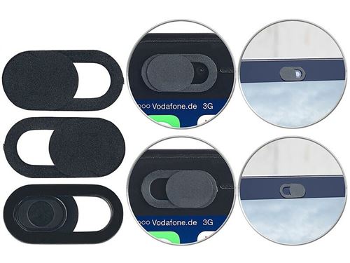 3 caches pour webcam d'ordinateur portable autoadhésifs - Plastique