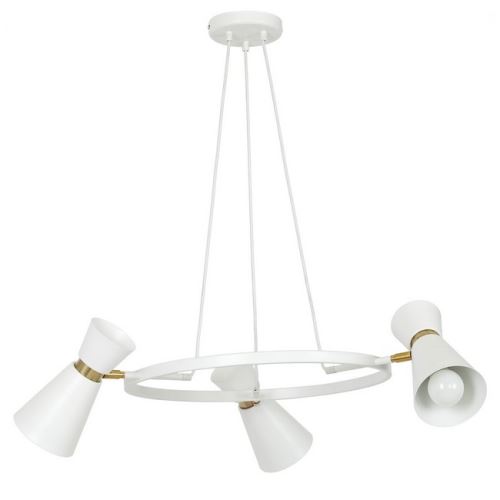 HOMEMANIA Lampe à Suspension Crater White - Lustre - Lustre de plafond - Blanc en Métal, 64 x 64 x 70 cm, 3 x E27, Max 60W
