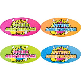 Lot De 4 Autocollants Repositionnable Joyeux Anniversaire Achat Prix Fnac