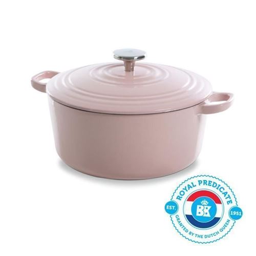 Bk Cookware H6078.528 Bk Bourgogne Cocotte En Fonte - Ronde - 28 Cm - 6.7l - Revetement Emaille - Couvercle Avec Anneaux