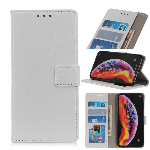 Etui en PU avec support blanc pour votre OnePlus 7