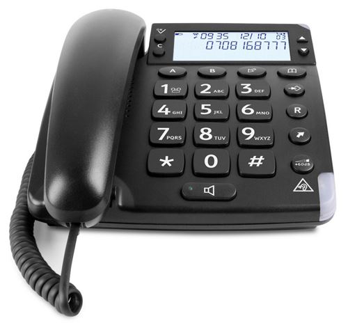 DORO Magna 4000 - Téléphone filaire avec ID d'appelant/appel en instance - noir