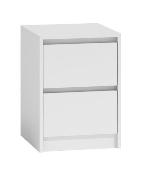 Table de chevet / Table de nuit moderne avec 2 tiroirs Karo K2 - Blanc