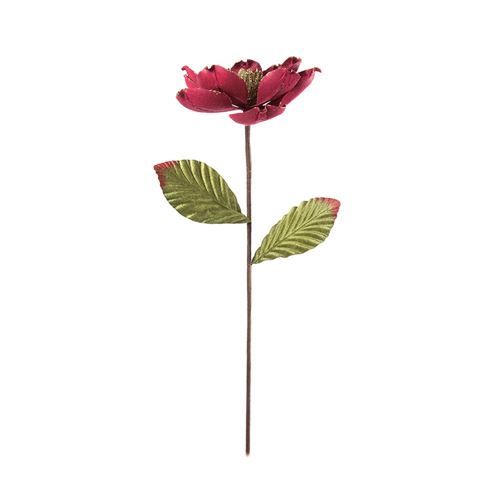 tige magnolia velours rouge cur paillet