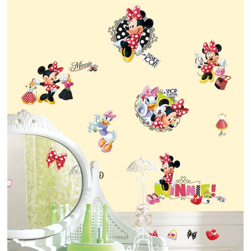 Thedecofactory RMK2121SCS Disney Minnie Aime Le Shopping ROOMMATES REPOSITIONNABLES (21 Stickers), Vinyle, Multicolore, 104 x 26 x 2,5 cm
