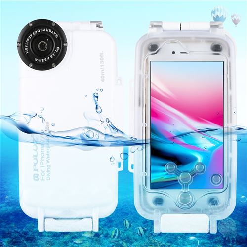 (#52) PULUZ for iPhone 8 & 7 Waterproof Diving Housing Underwater Cover Case(White)
